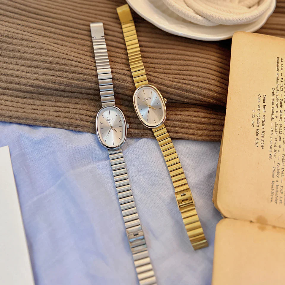 New Gold Vintage Niche High-End Fashion Popular Watch, Small Gold Watch, Women'S Quartz Steel Strip Watch