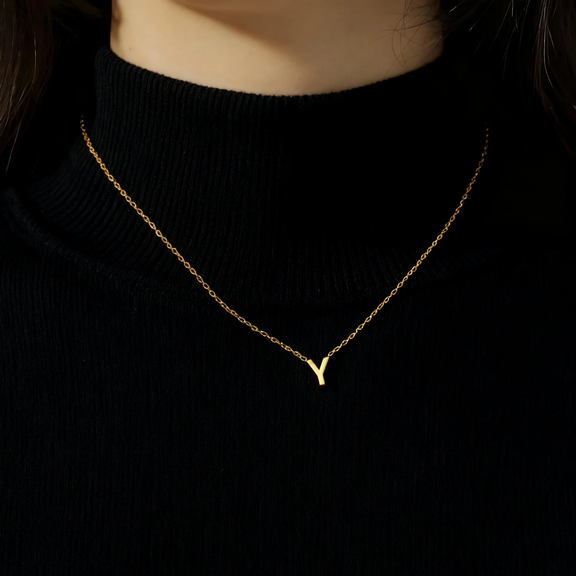 Minimalist Initial A-Z Letter Necklace for Women Alphabet Stainless Steel Choker Chains Jewelry Birthday Gift Wholesale